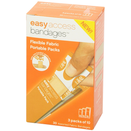 Easy Care Easy Access Bandage Fabric Assorted Large Medium and Junior 30 Count
